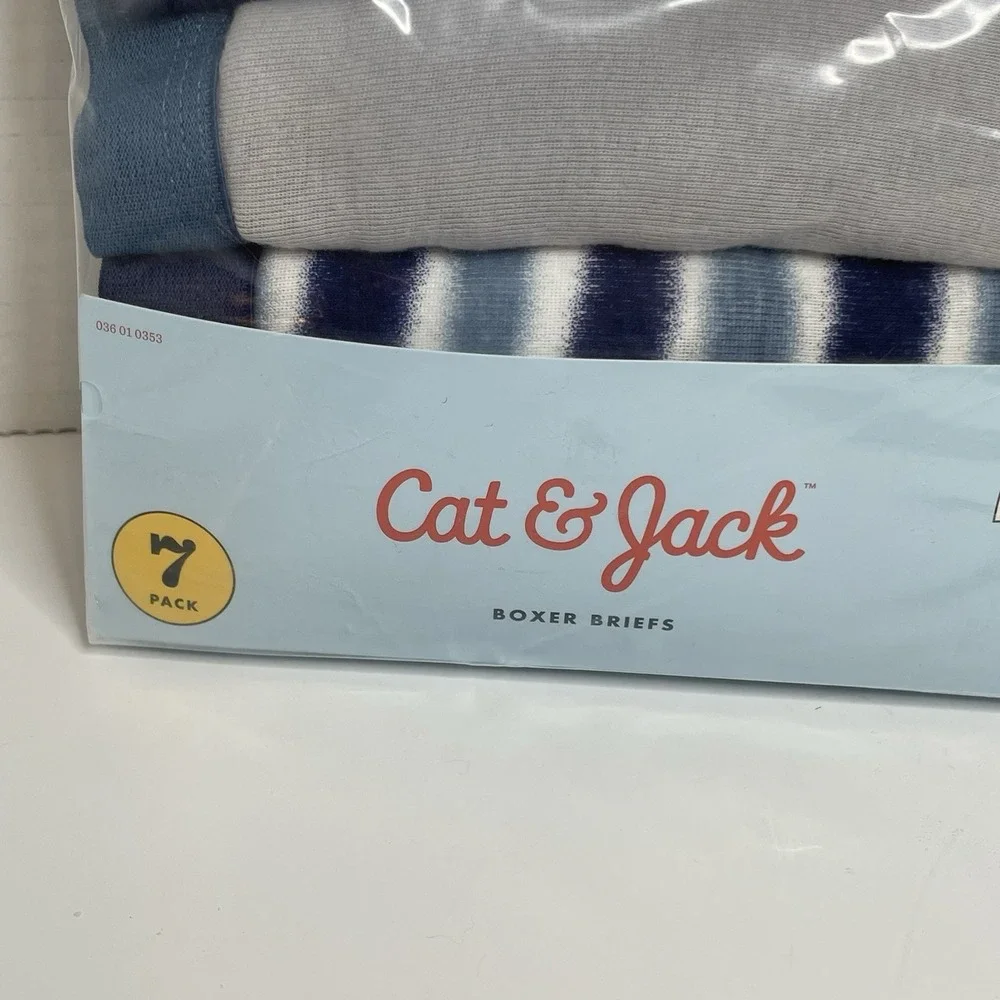 Cat & Jack Space Solids Boxer Briefs 7 Pack Boys Youth Size M (8) Underwear
